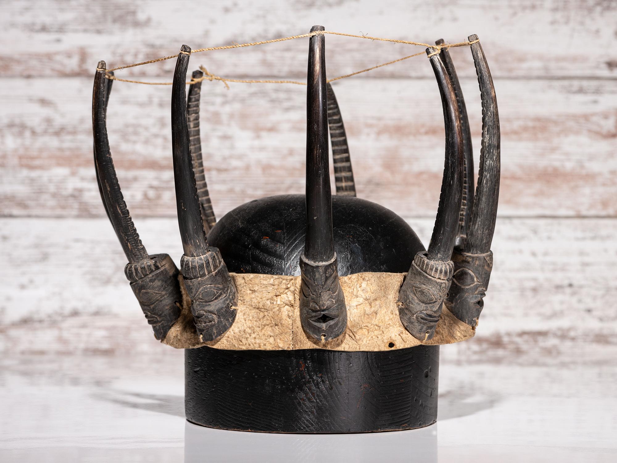 Northwest Coast Carved Mountain Goat Crown