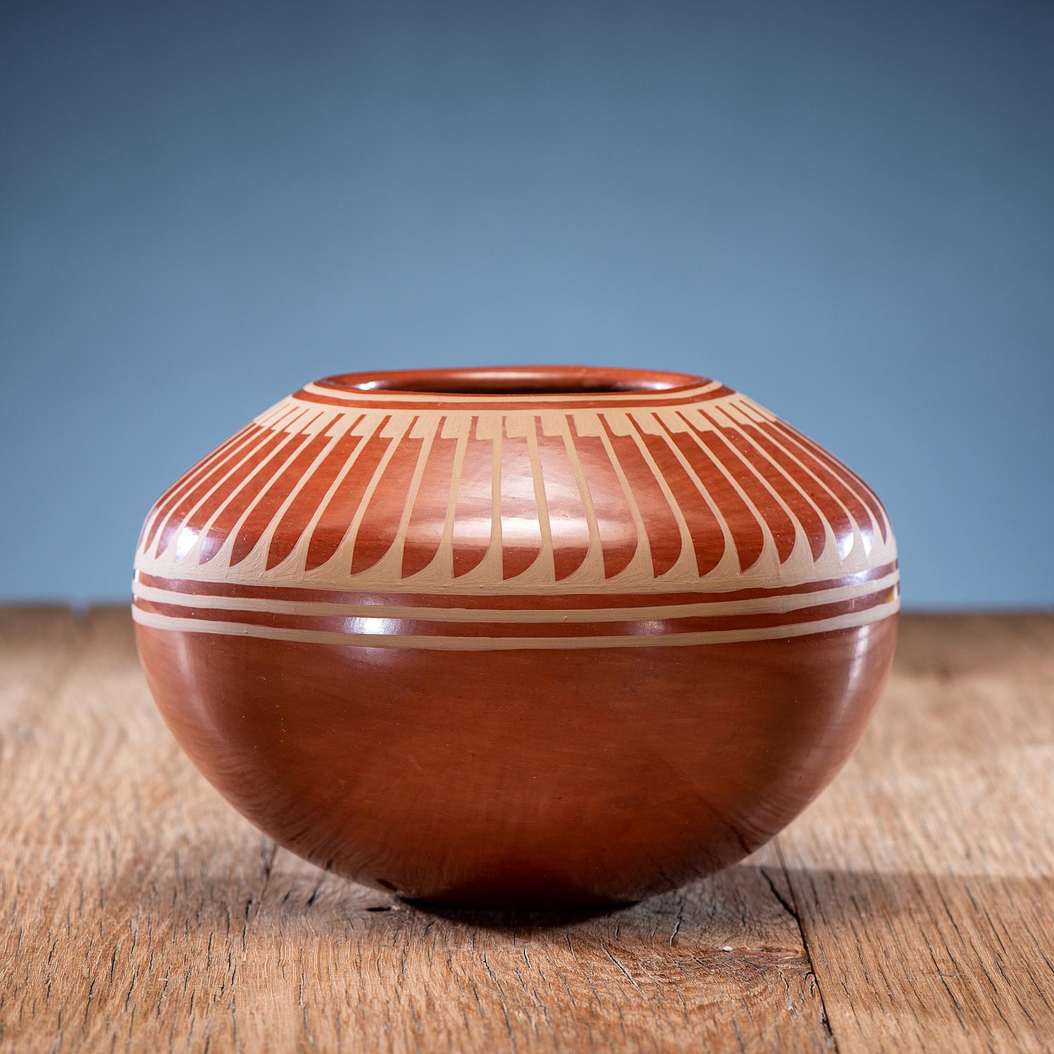 Crucita Calabaza, Blue Corn (1921-1999) Redware Pottery Jar