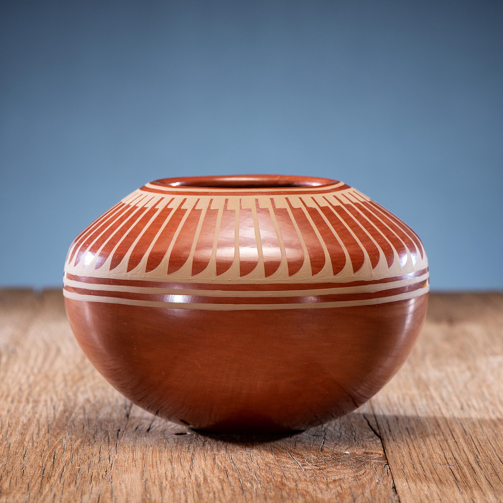 Crucita Calabaza, Blue Corn (1921-1999) Redware Pottery Jar