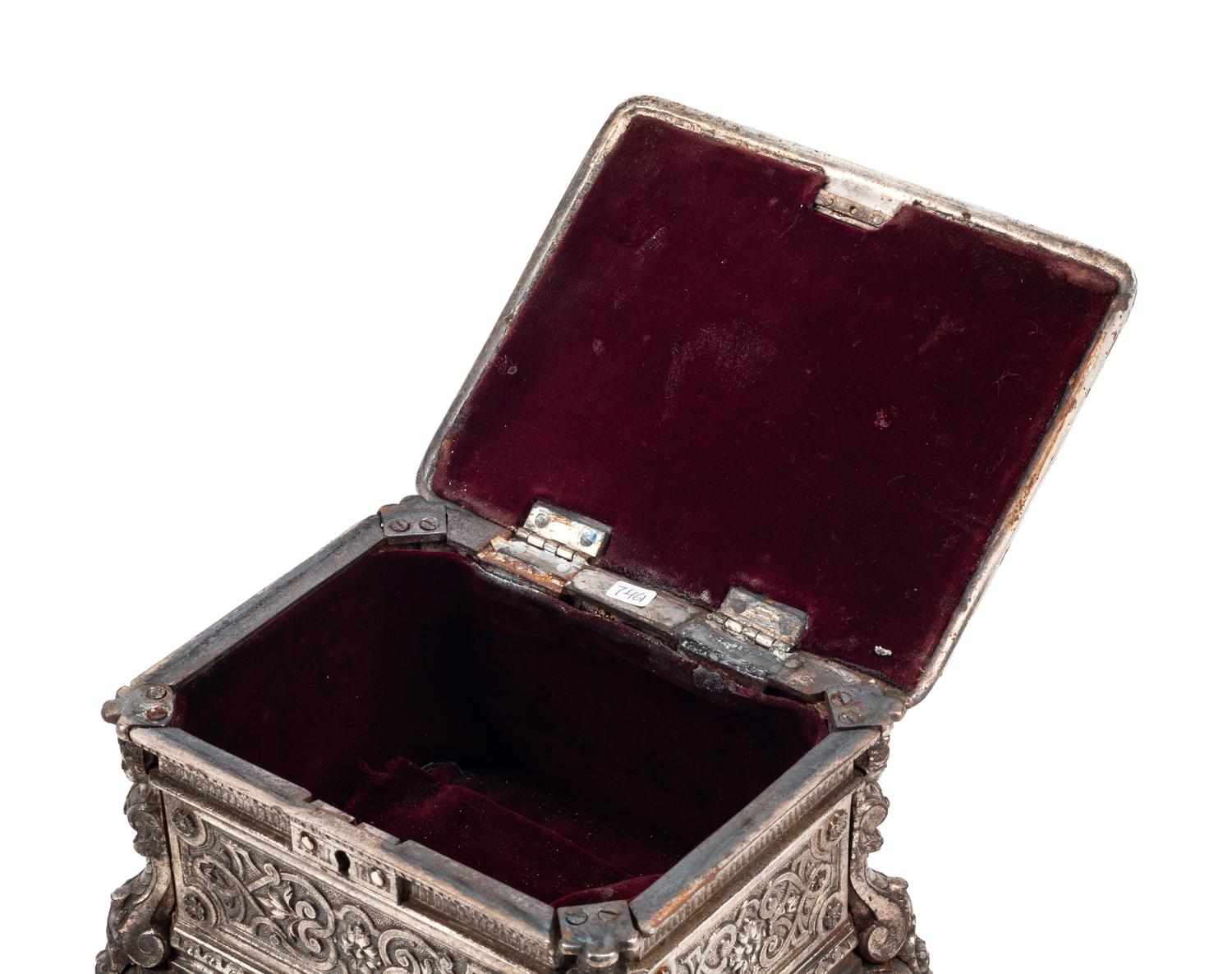 Two Neoclassical Style Silver-Plate Table Caskets
