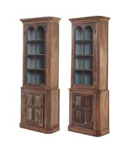 A Pair of Continental Limed Wood Cabinets