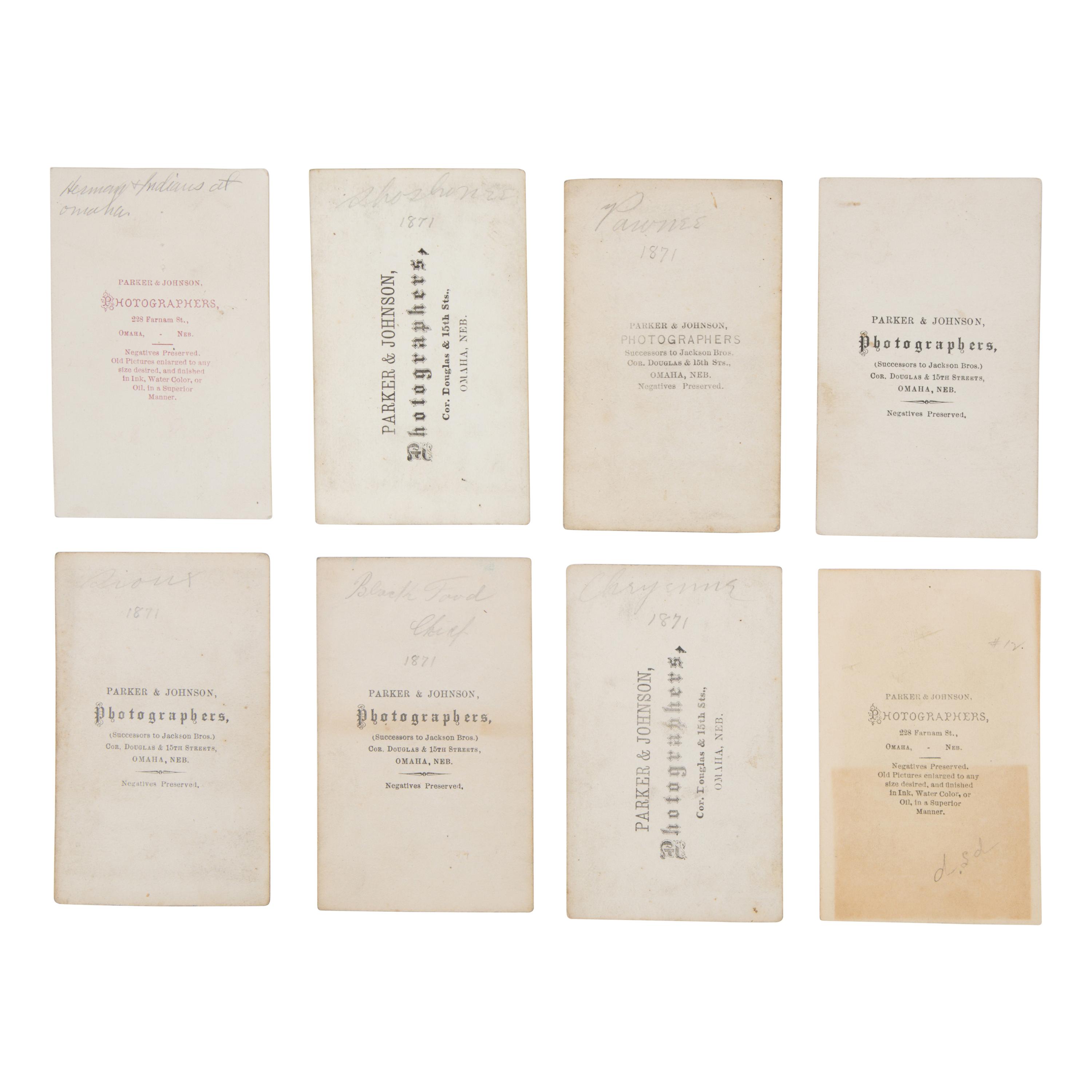 Parker & Johnson — Native American Subjects, Including Pawnee Indians