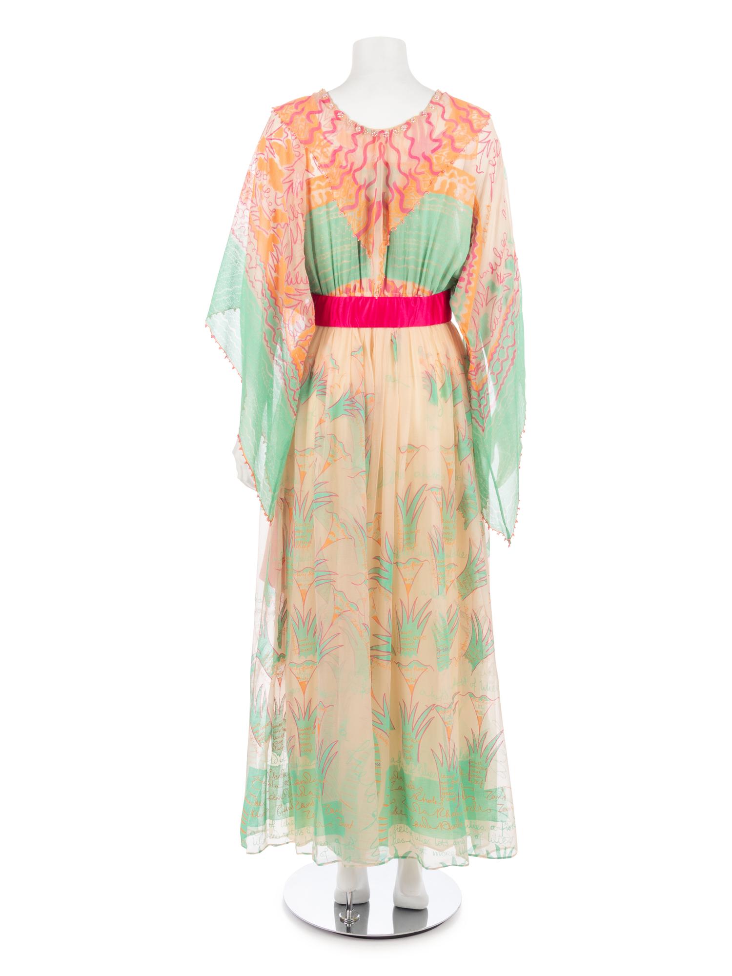 Zandra Rhodes Dress with Belt, 1970s