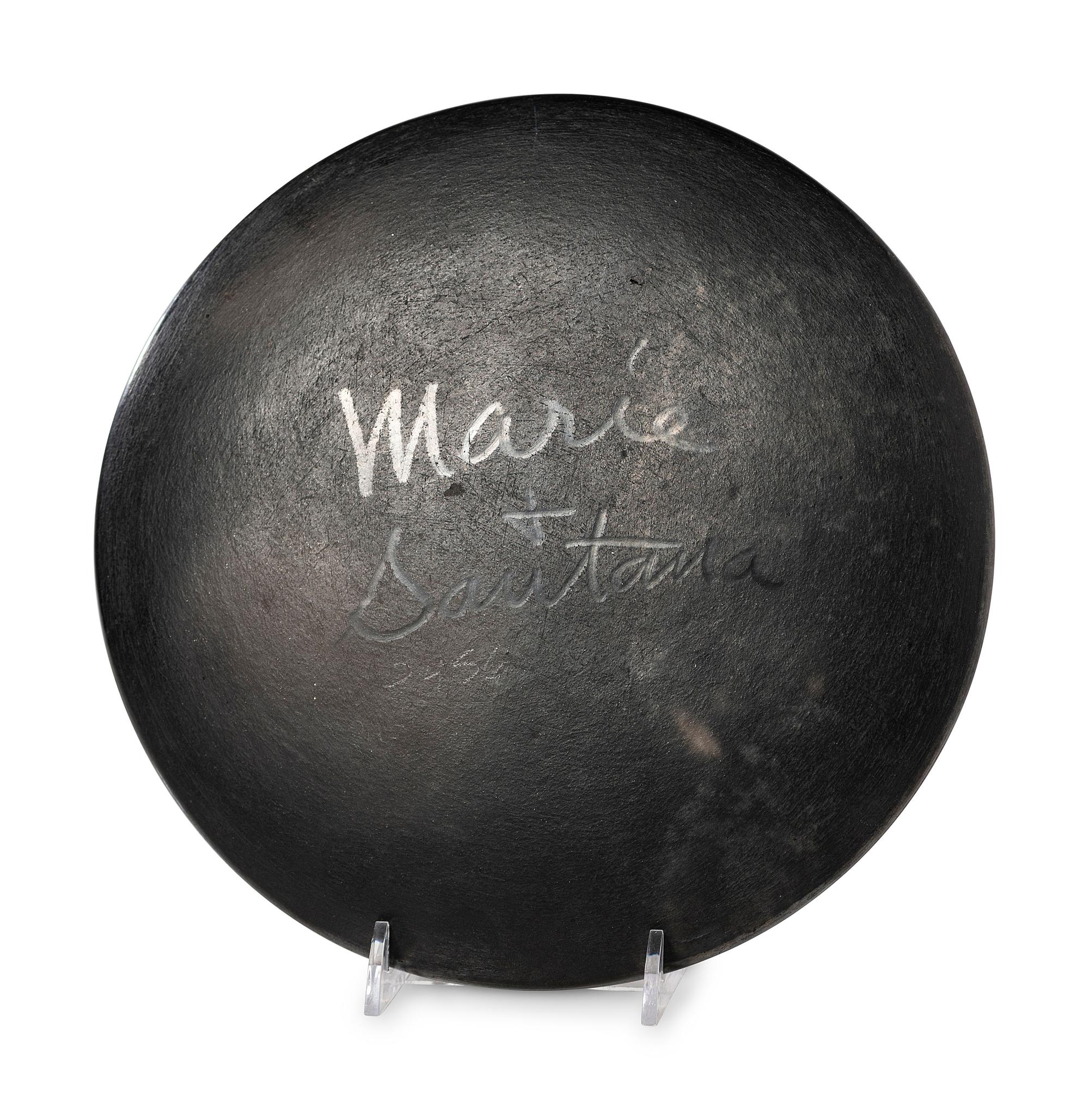 Blackware Pottery Plate with Gunmetal Finish, 1943-1954