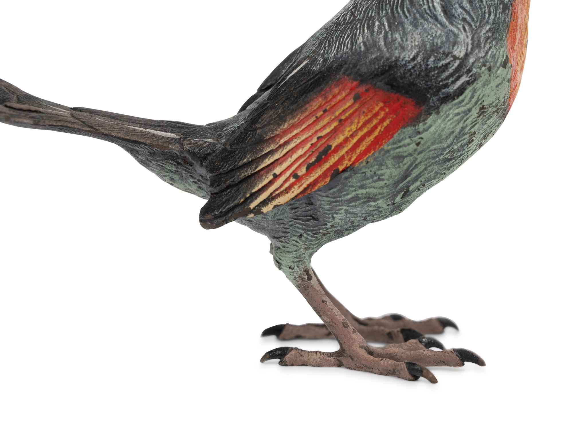 A Franz Xavier Bergman Cold-Painted Bronze Bird