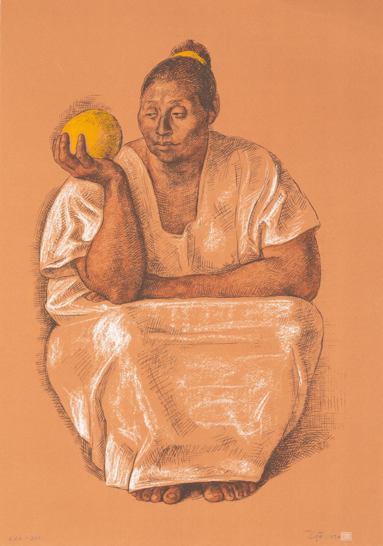 Francisco Zúñiga, (Costa Rican-Mexican, 1912-1998), Yucateca con fruta, 1974