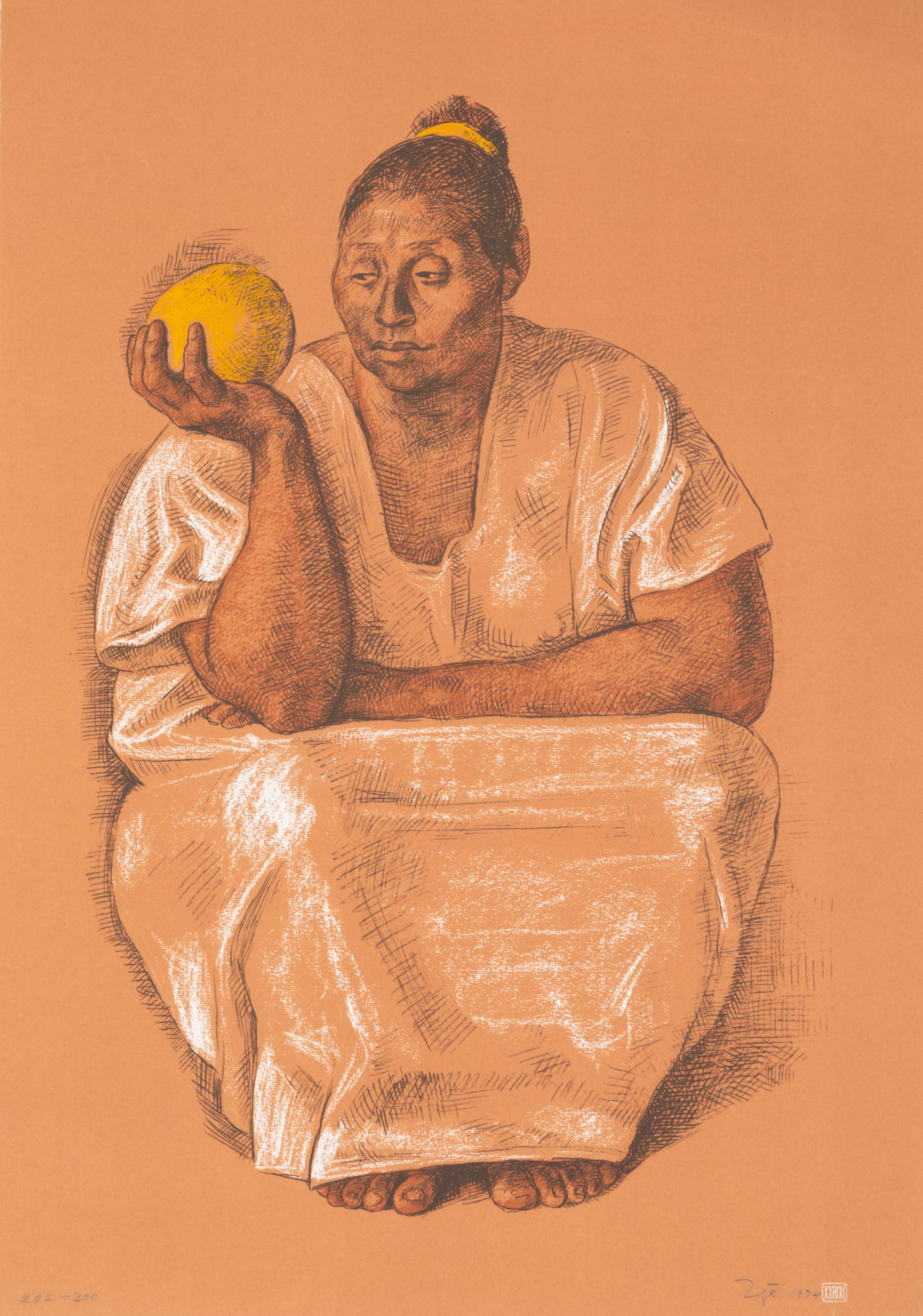 Francisco Zúñiga, (Costa Rican-Mexican, 1912-1998), Yucateca con fruta, 1974
