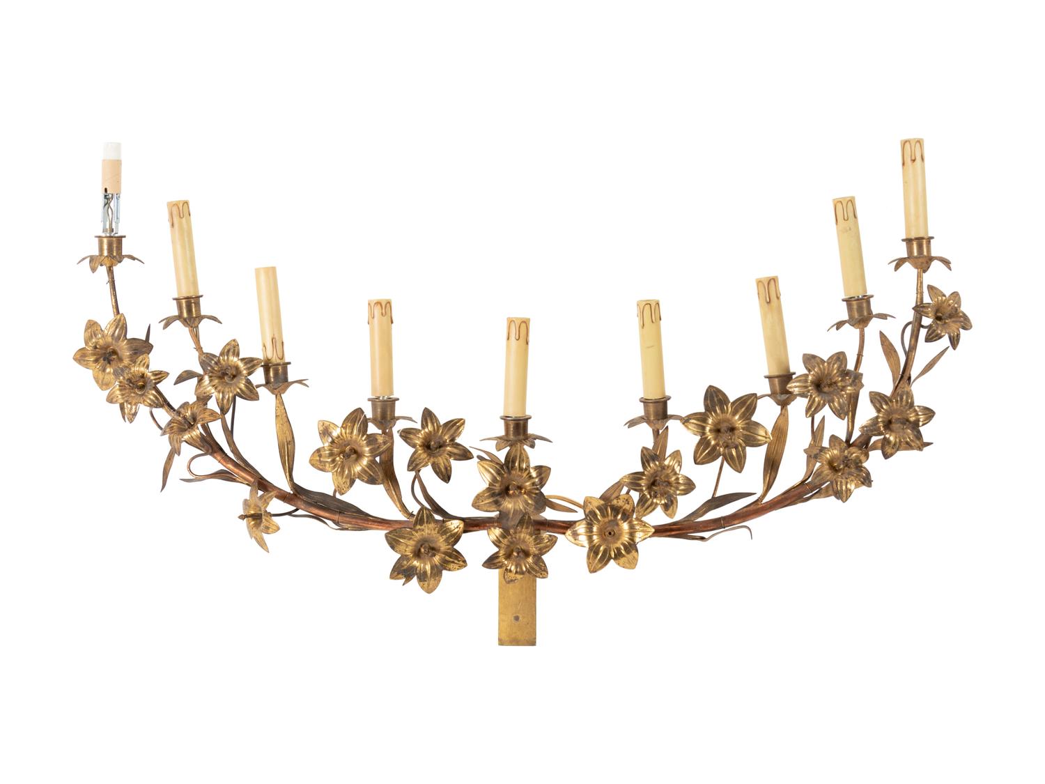 A Group of Two Continental Gilt Metal Sconces