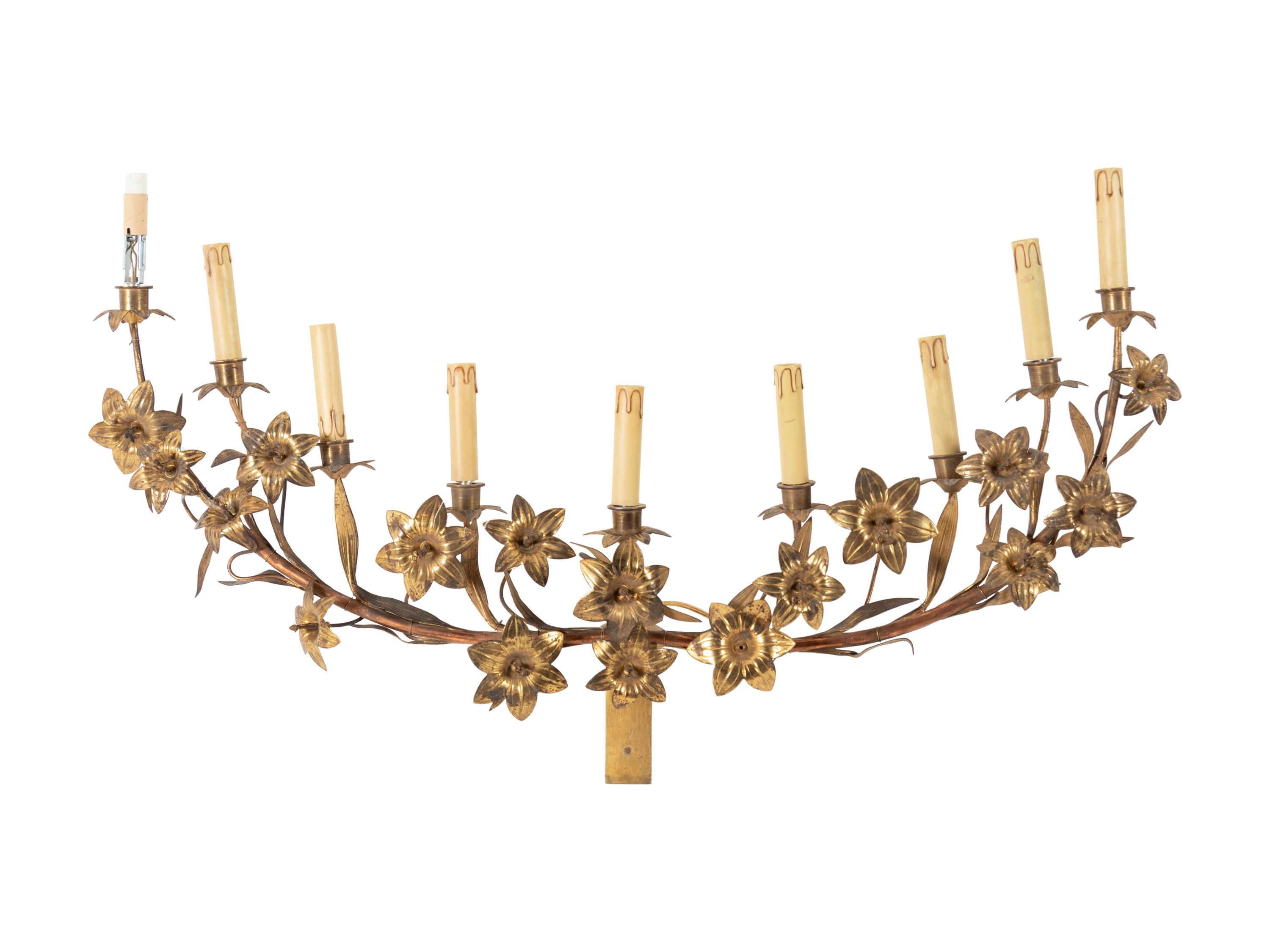 A Group of Two Continental Gilt Metal Sconces
