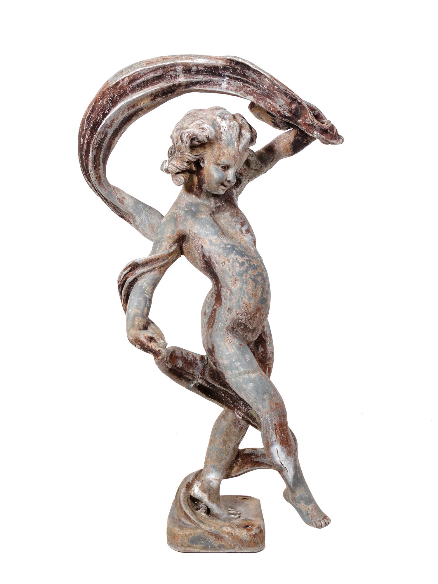 A Cast Lead Fountain Statue