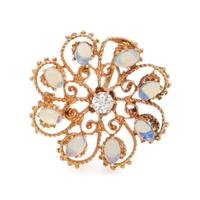 DIAMOND AND OPAL PENDANT/BROOCH