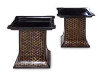 A Pair of Painted and Parcel Gilt Side Tables