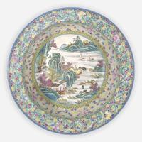 A Chinese Yixing famille rose-enameled basin 粉彩瓷盆 Qing dynasty, 19th century ? ????