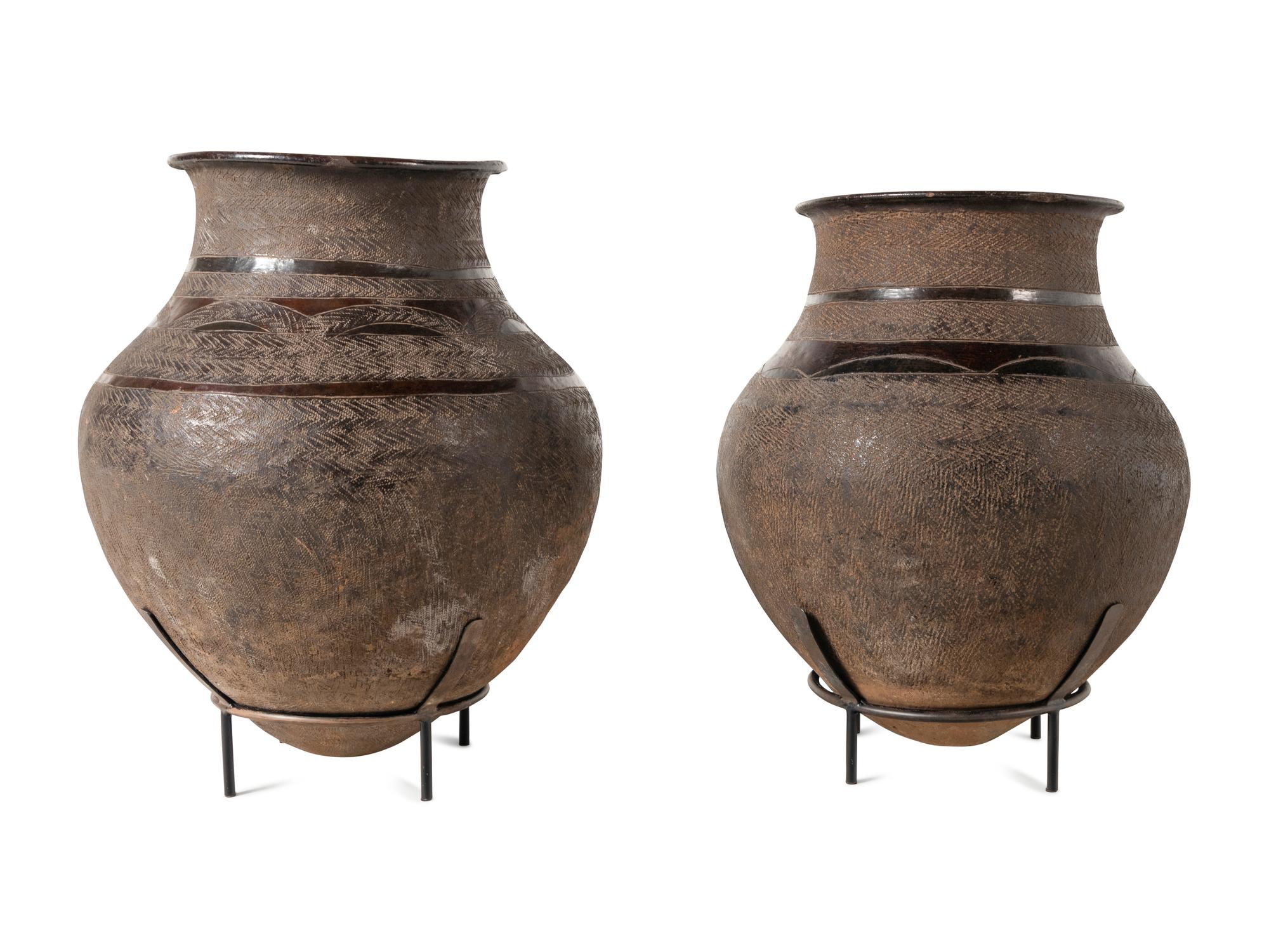 Two Neolithic Style Pottery Jars
