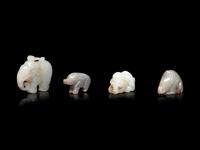 Four Chinese Celadon Jade Carvings of Animals