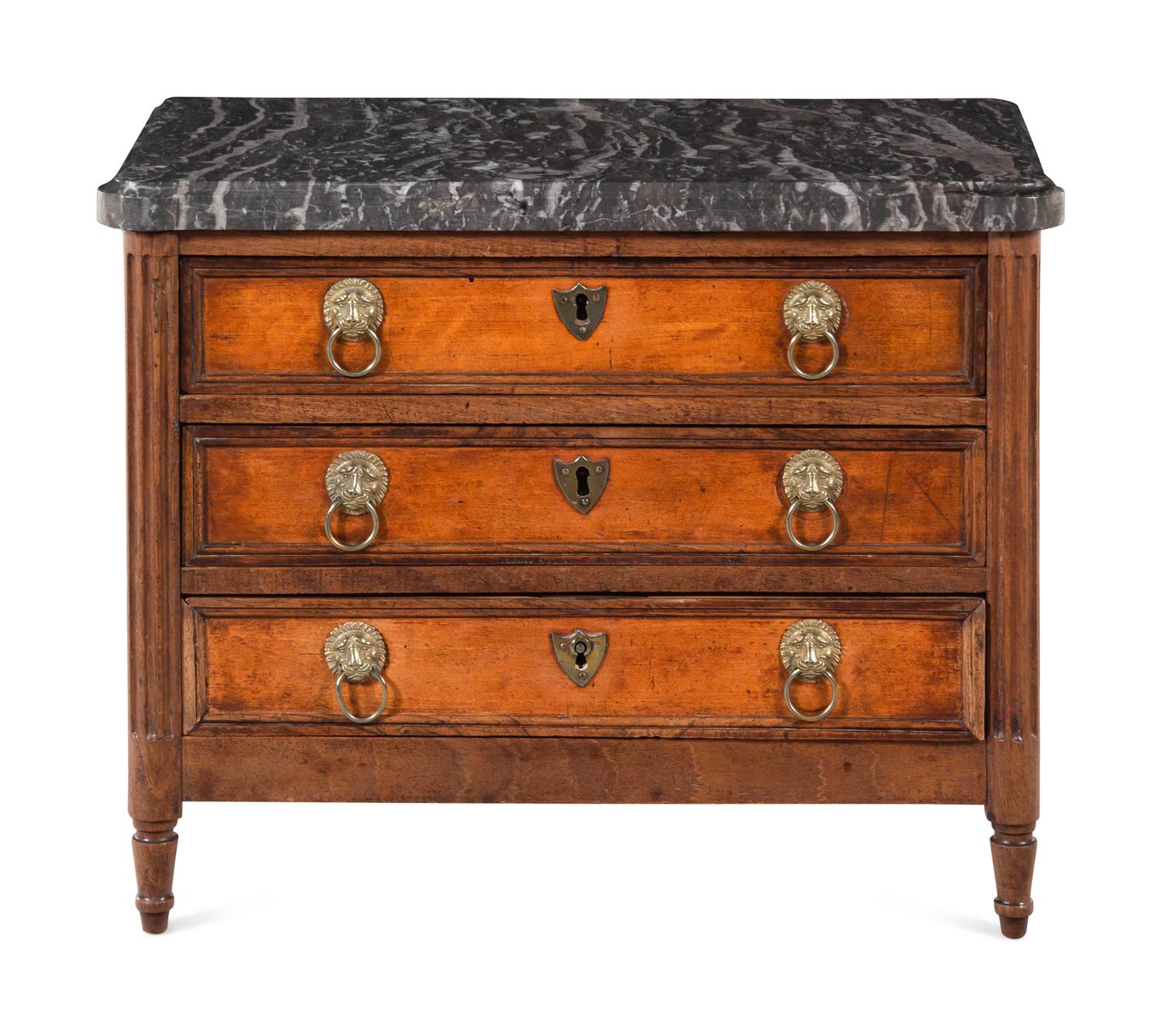 A Louis XVI Marble-Top Diminutive Commode