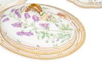 Three Royal Copenhagen Flora Danica Porcelain Serving Articles