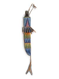 Apsáalooke Beaded Hide Knife Sheath, with Knife