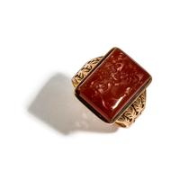 A Neoclassical Gold and Carnelian Ring Stone with a Gryllos