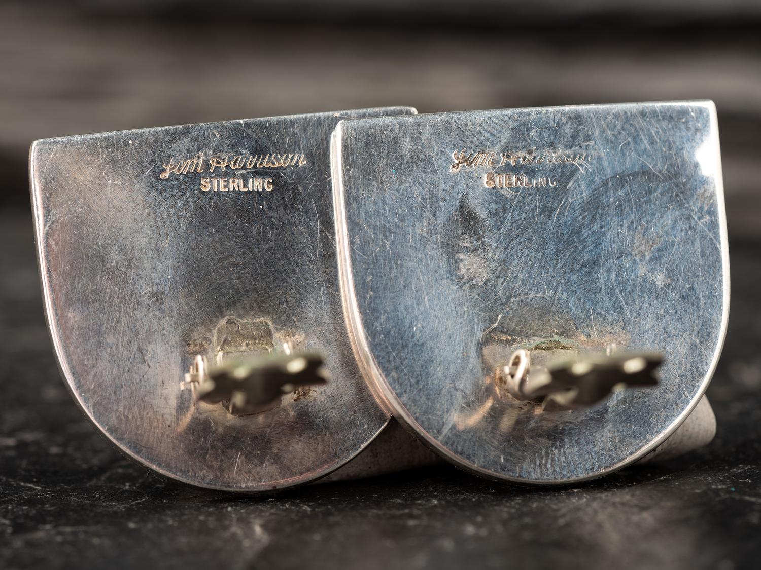 Silver Earrings with Inlay