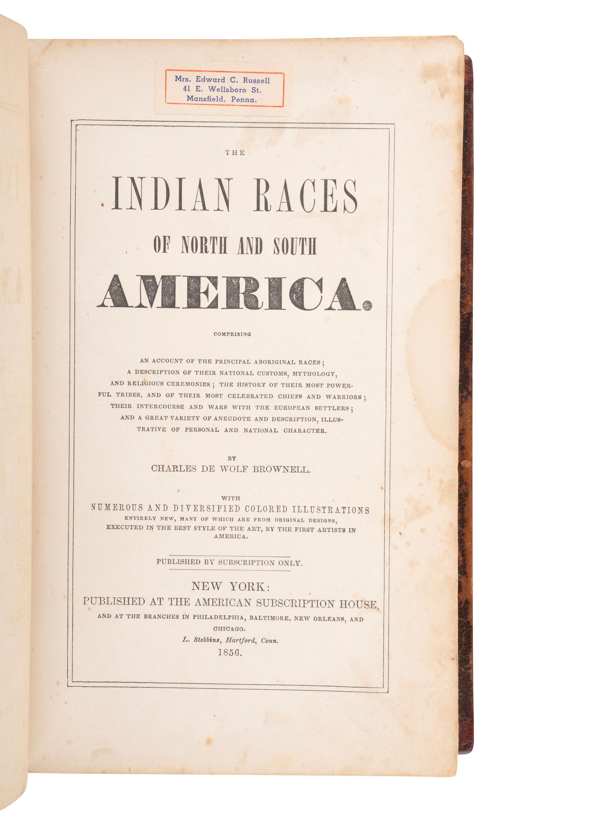 [NATIVE AMERICANA]. A group of four 19th century ethnographic works, comprising: