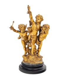 A Continental Gilt Bronze Figural Group