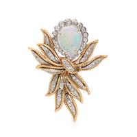 OPAL AND DIAMOND BROOCH