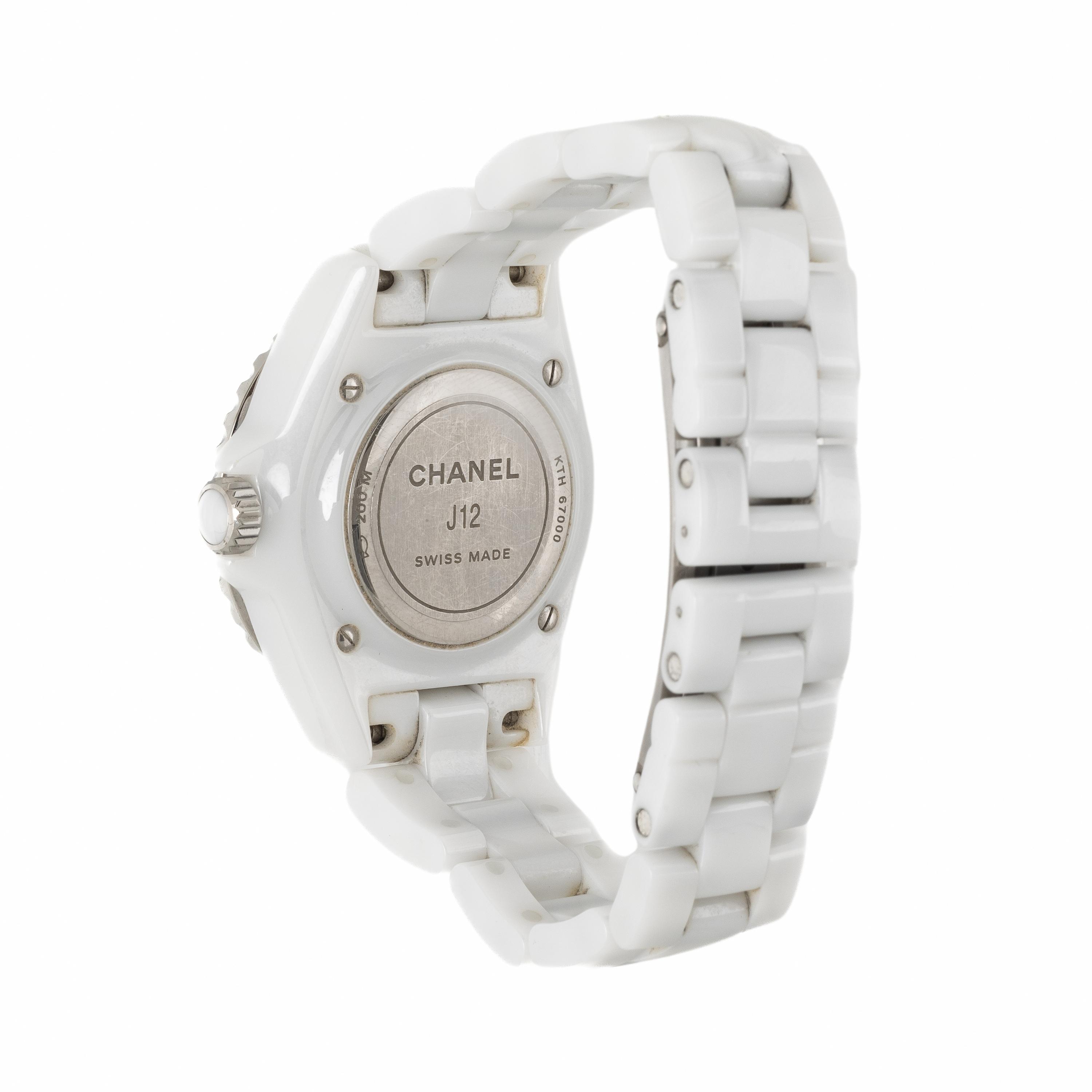 Chanel, White Ceramic 'J12' Watch, with Box