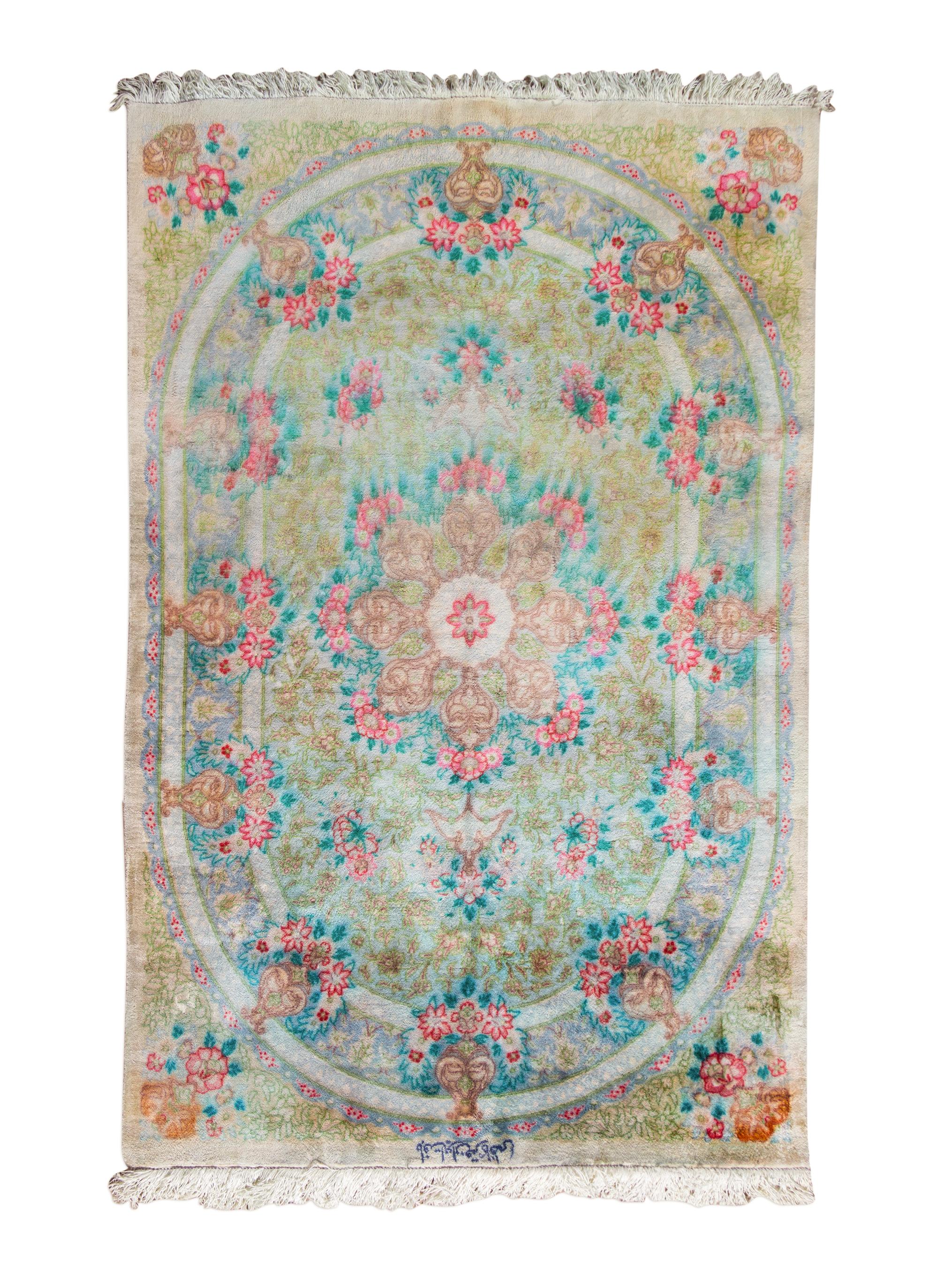 A Qum Silk Rug