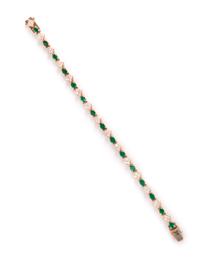 EMERALD AND DIAMOND BRACELET