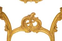 A Pair of Louis XV Style Giltwood Marble-Top Console Tables