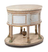 A North European Painted and Parcel-Gilt Center Table