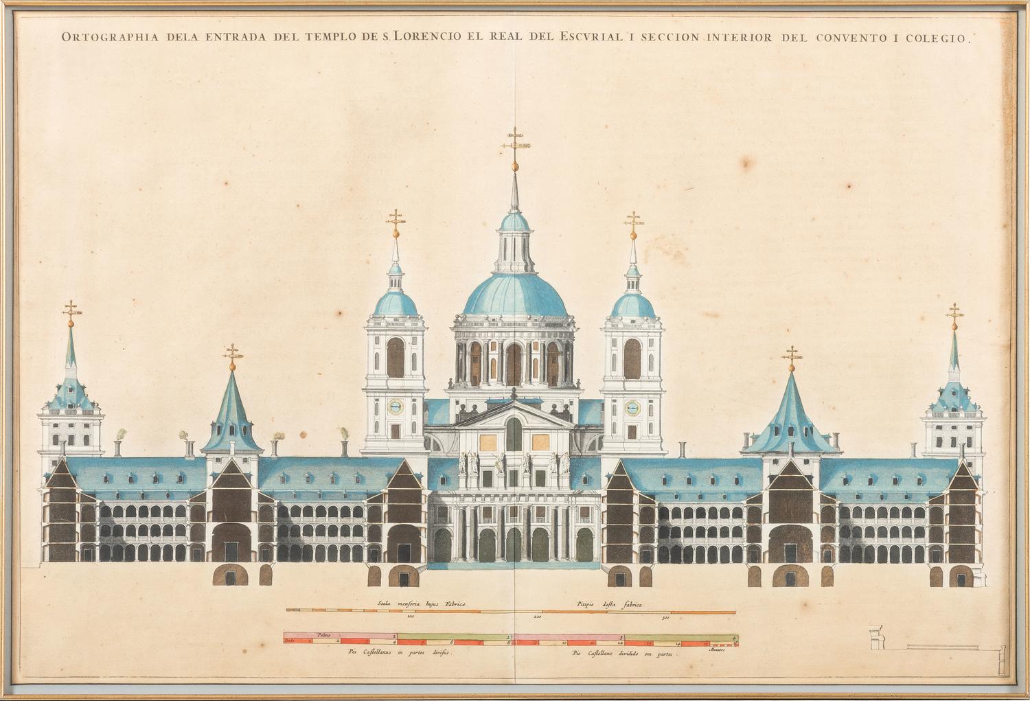 Six Hand-Colored Architectural Engravings