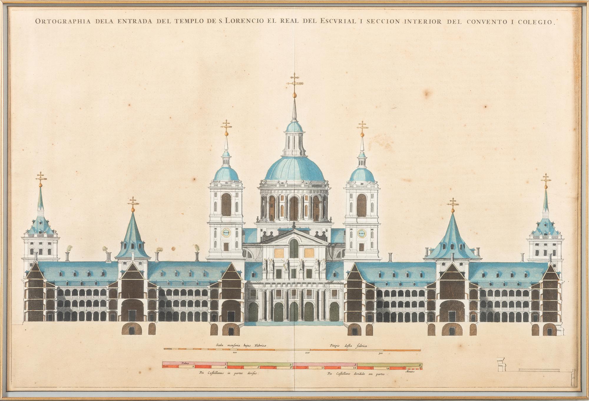 Six Hand-Colored Architectural Engravings