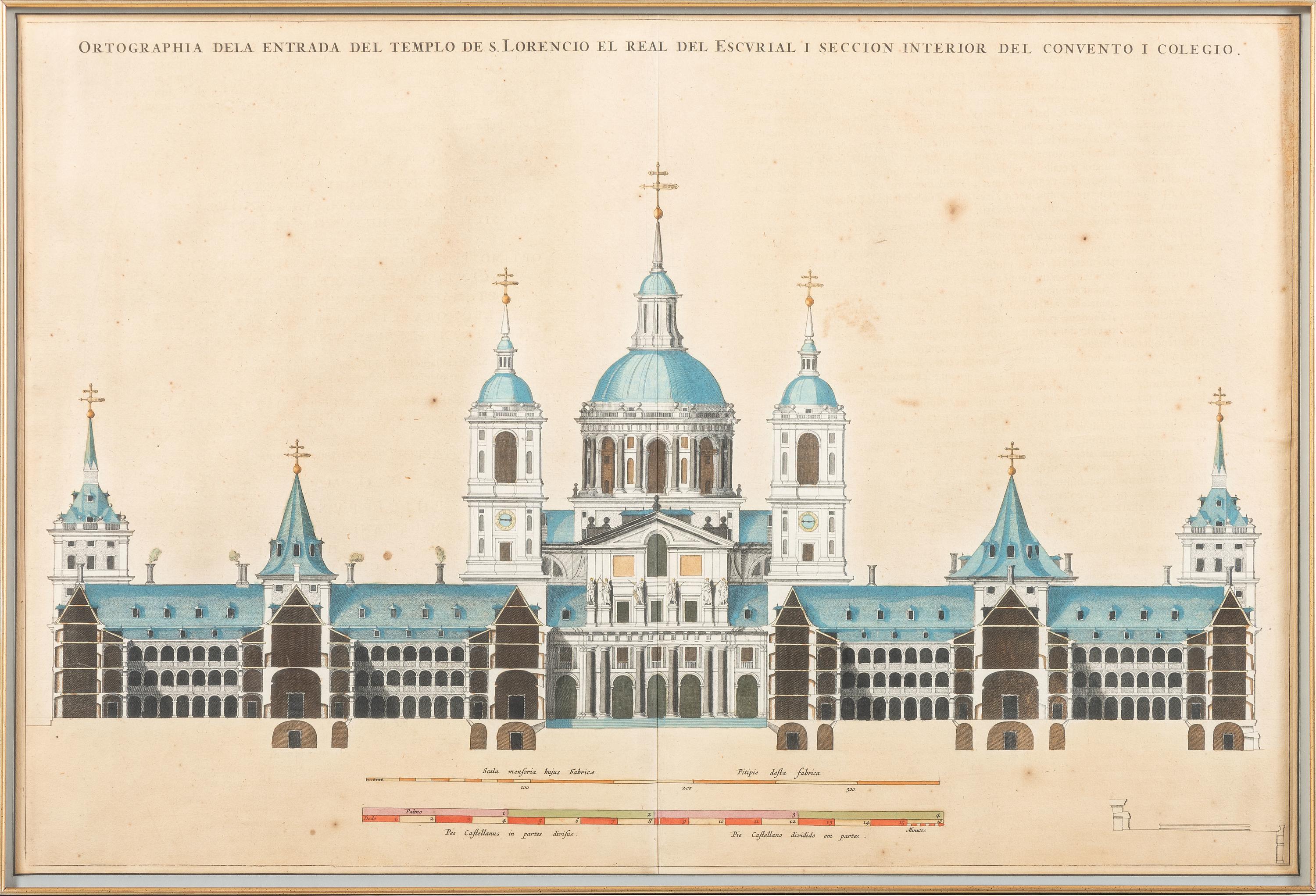 Six Hand-Colored Architectural Engravings