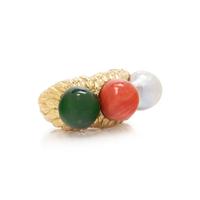 DAVID WEBB, YELLOW GOLD AND MULTIGEM RING