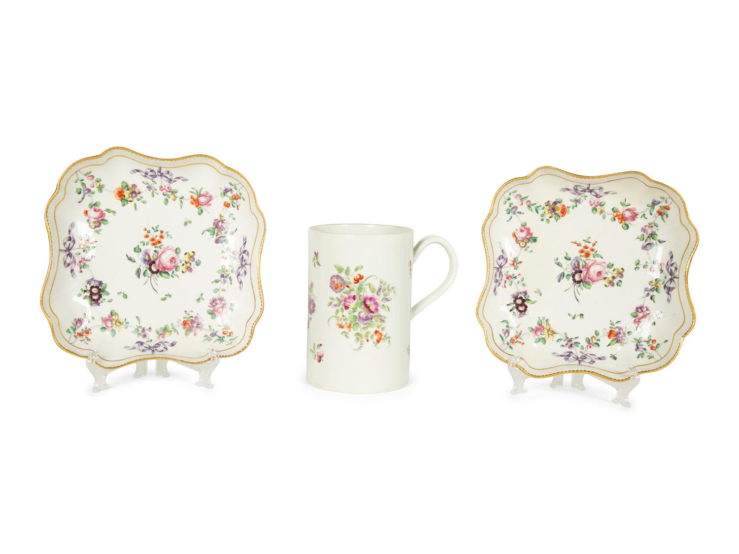 Three English Porcelain Articles — 18TH CENTURY