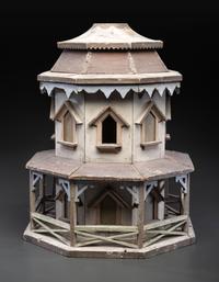 A Carved and Painted Wood Architectural Martin House