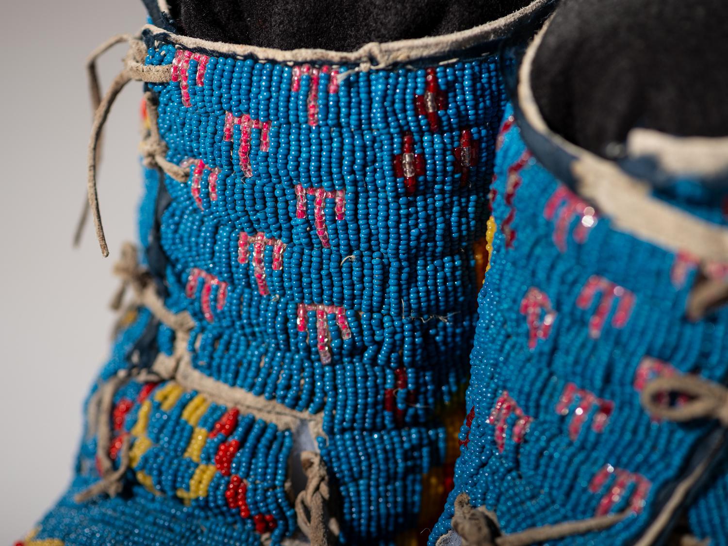 Sioux Fully Beaded Hightop Moccasins