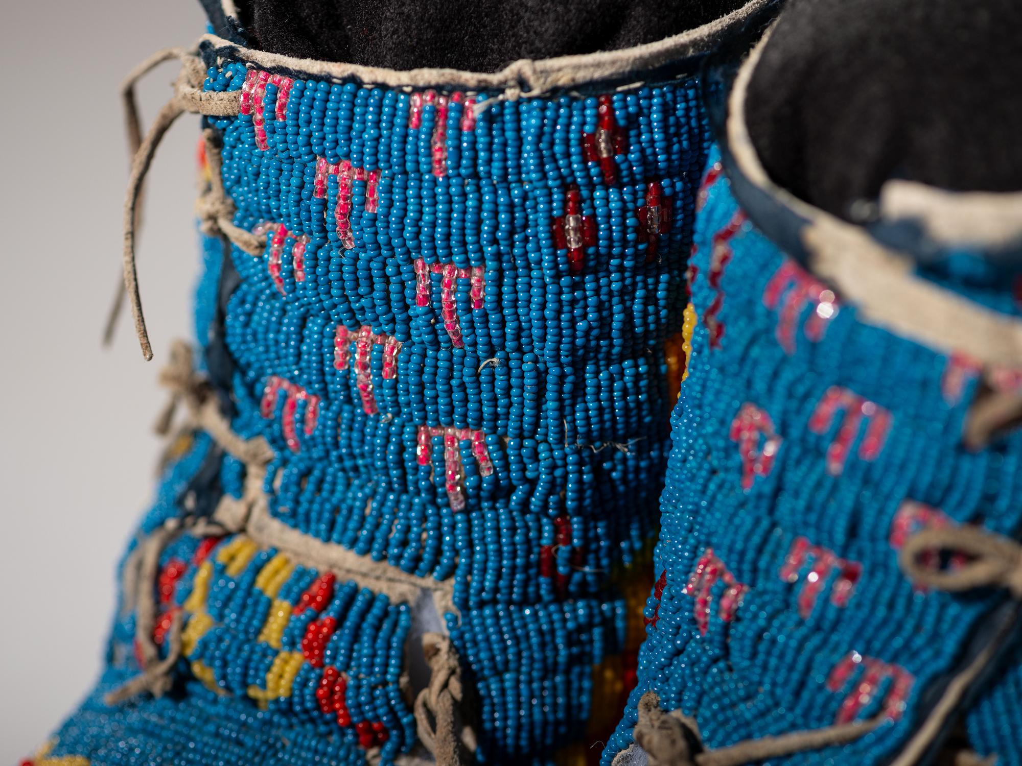 Sioux Fully Beaded Hightop Moccasins