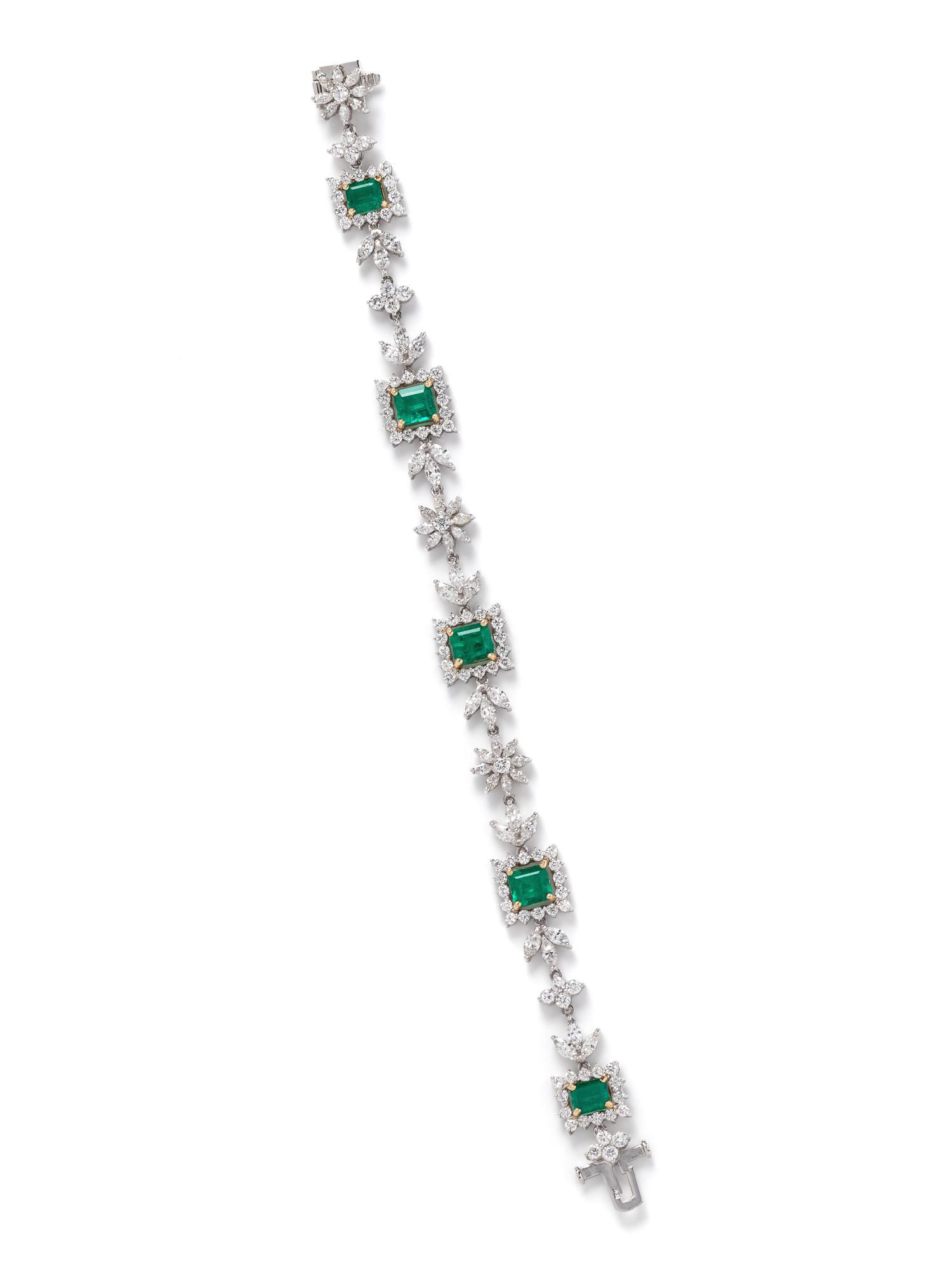 EMERALD AND DIAMOND BRACELET
