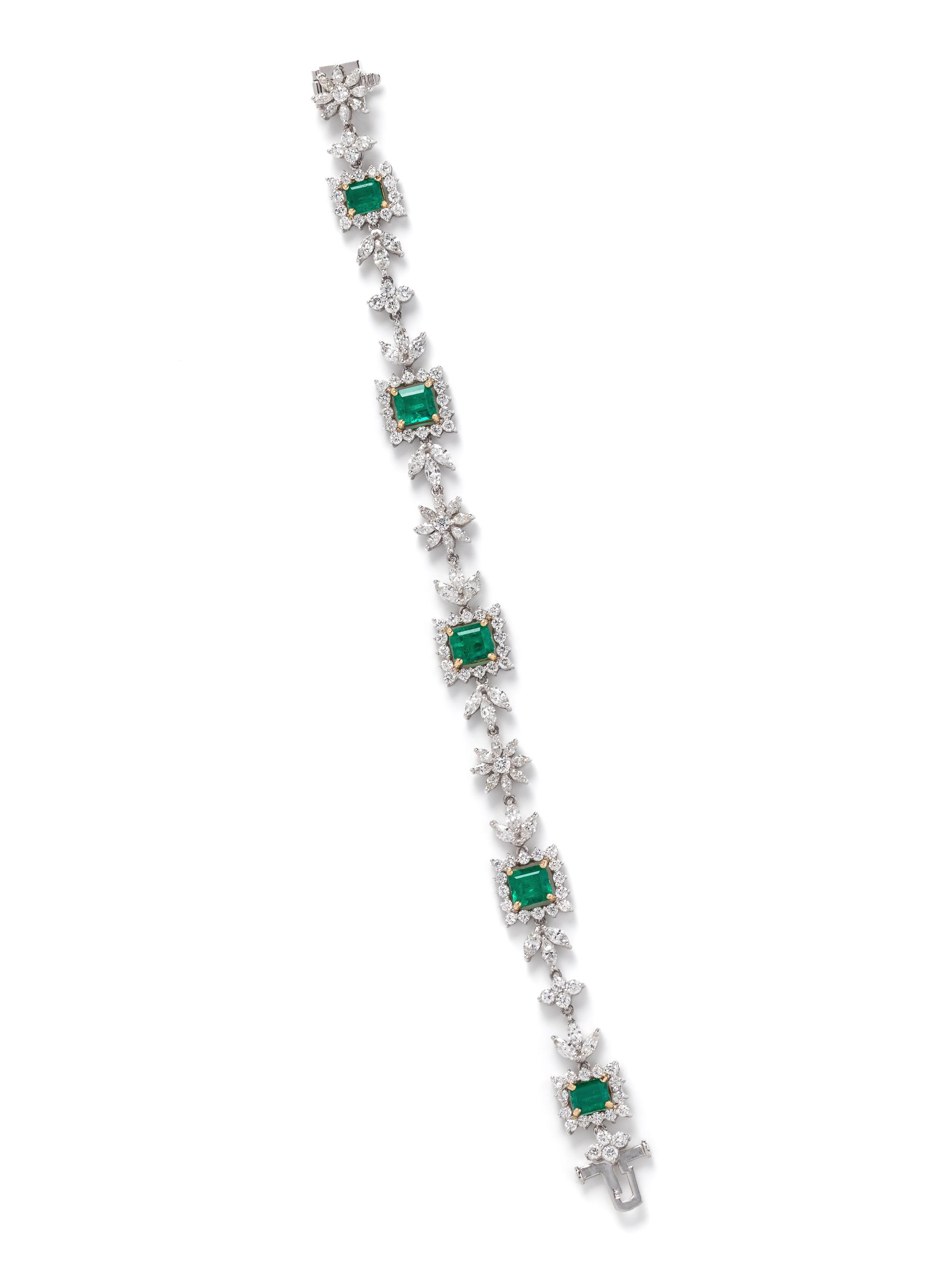 EMERALD AND DIAMOND BRACELET