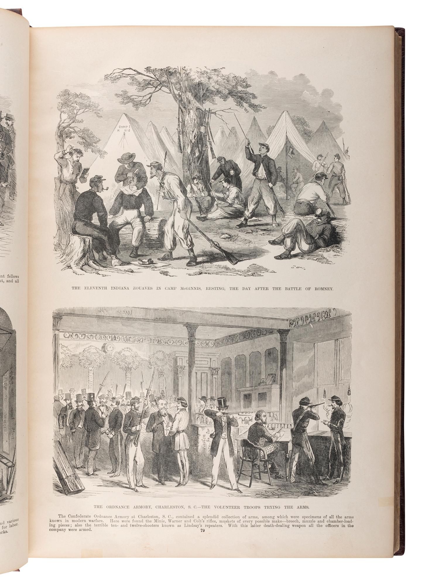[CIVIL WAR] Harper's Weekly . 42 issues (incomplete run). New York: 7 January - 23 December 1865. [ With :] Pictorial War Record . 15 issues. [ With :] Frank Leslie's Illustrated Famous Leaders and Battle Scenes of the Civil War. 1896.