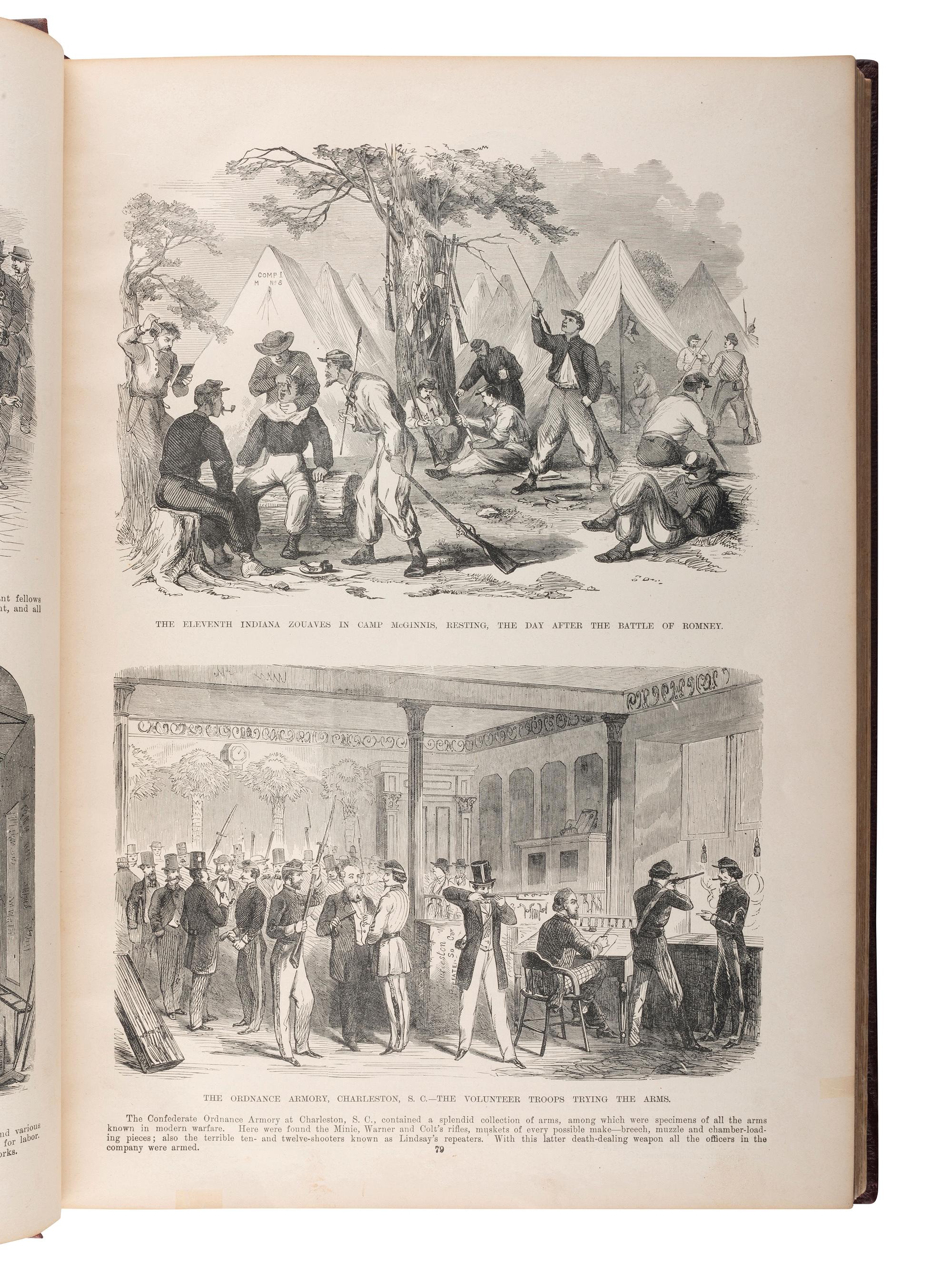 [CIVIL WAR] Harper's Weekly . 42 issues (incomplete run). New York: 7 January - 23 December 1865. [ With :] Pictorial War Record . 15 issues. [ With :] Frank Leslie's Illustrated Famous Leaders and Battle Scenes of the Civil War. 1896.