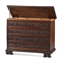 A Baroque Highly Carved Walnut Commode