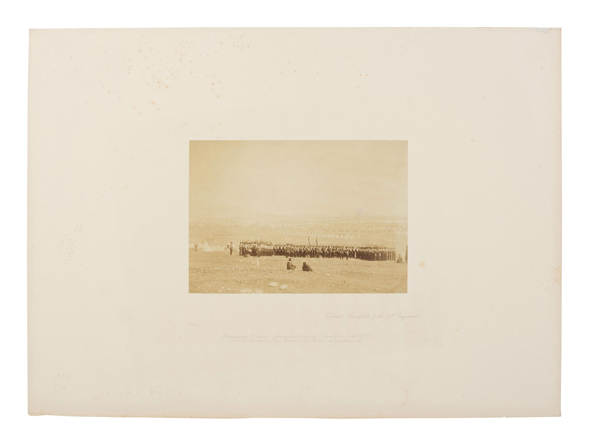 FENTON, Roger (English, 1819-1869). Col. Shadforth & 57th Regiment, Crimea , ca 1851; printed 1856.