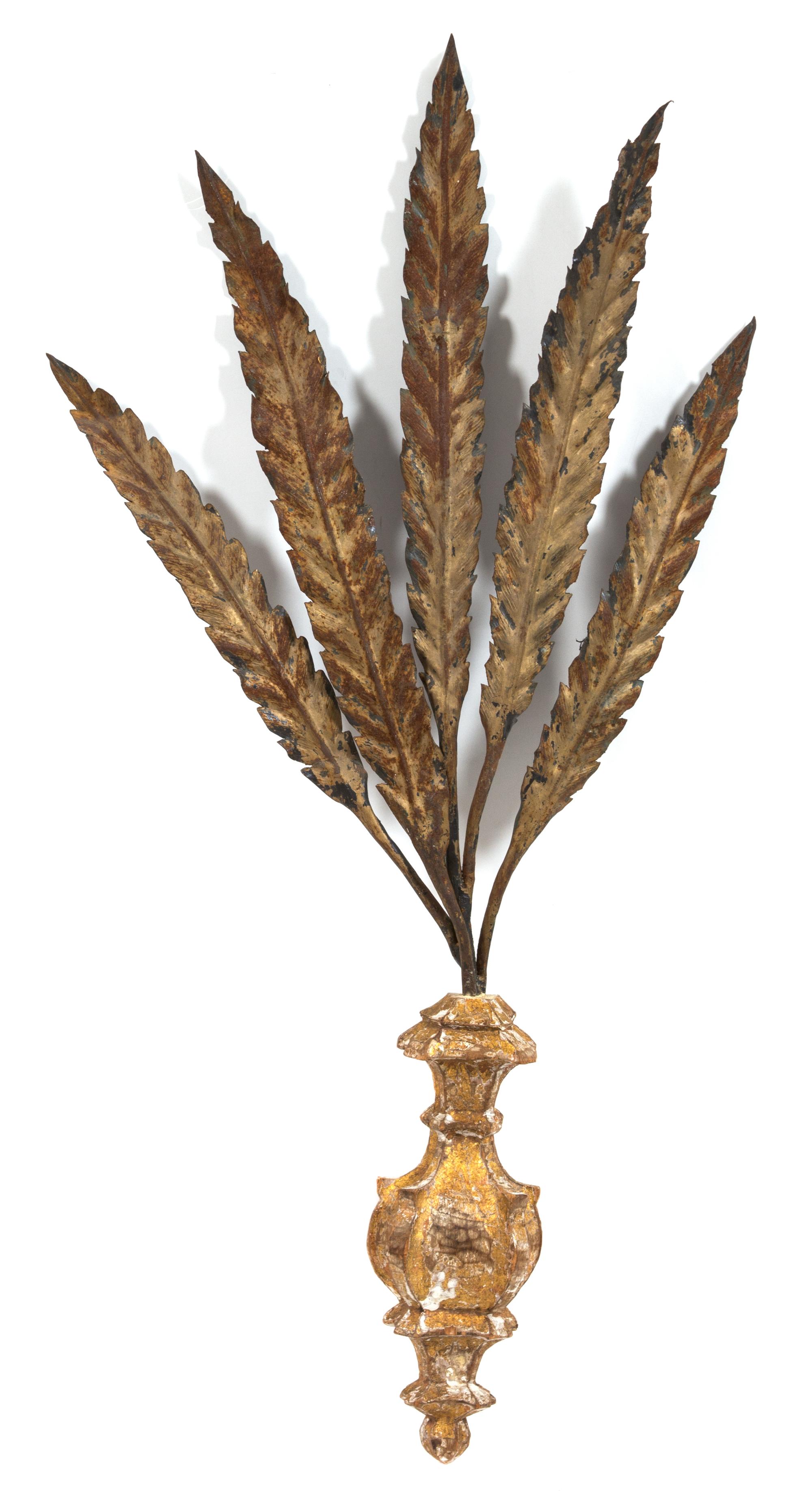 An Italian Giltwood and Gilt Metal Wall Applique Height 37 1/2 inches. — 19TH CENTURY