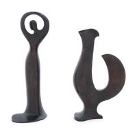 Two works: The Dancer, 1989 and Coq, 1987
