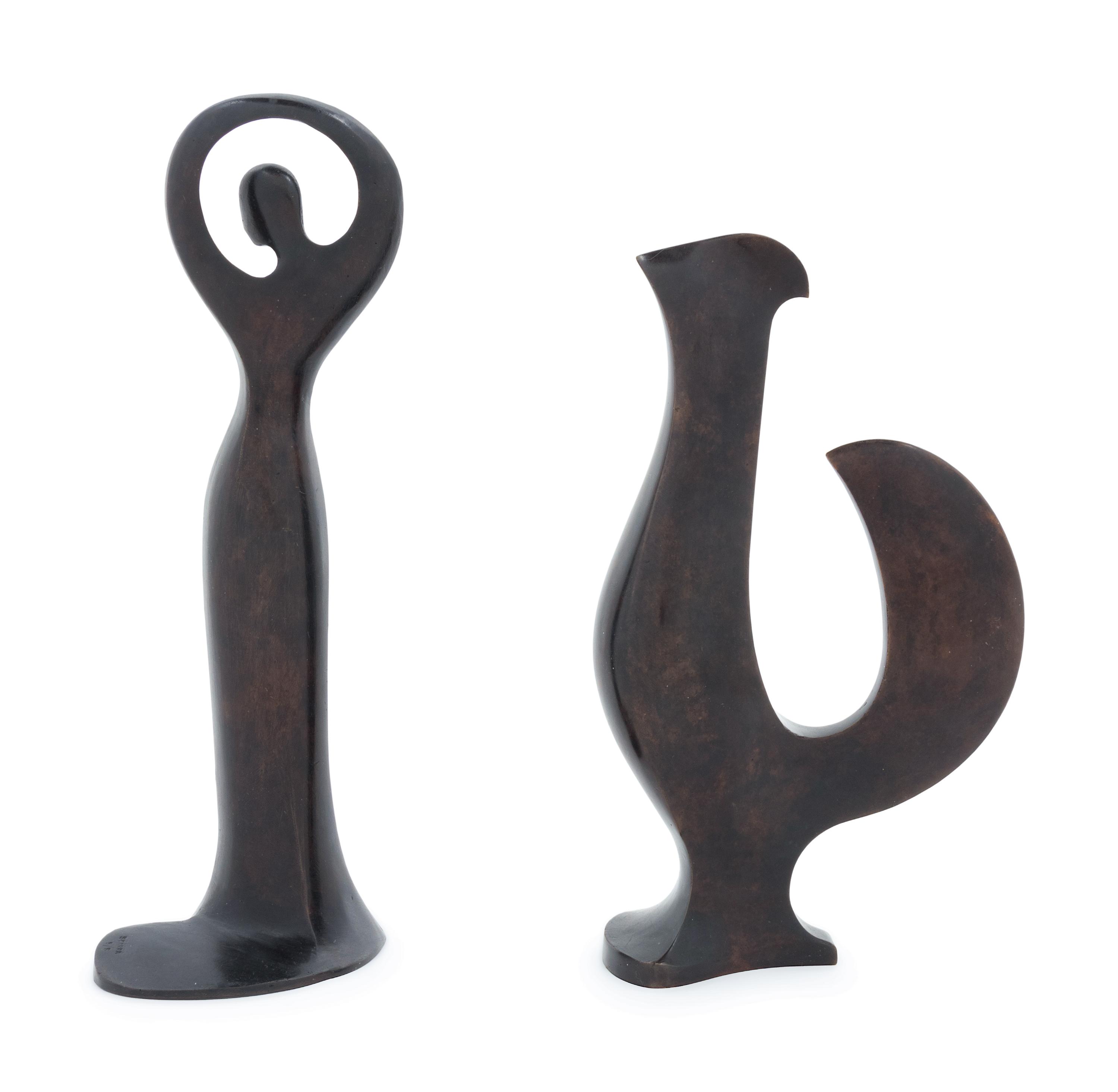 Two works: The Dancer, 1989 and Coq, 1987