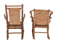 A Pair of Rustic Bentwood Rocking Chairs